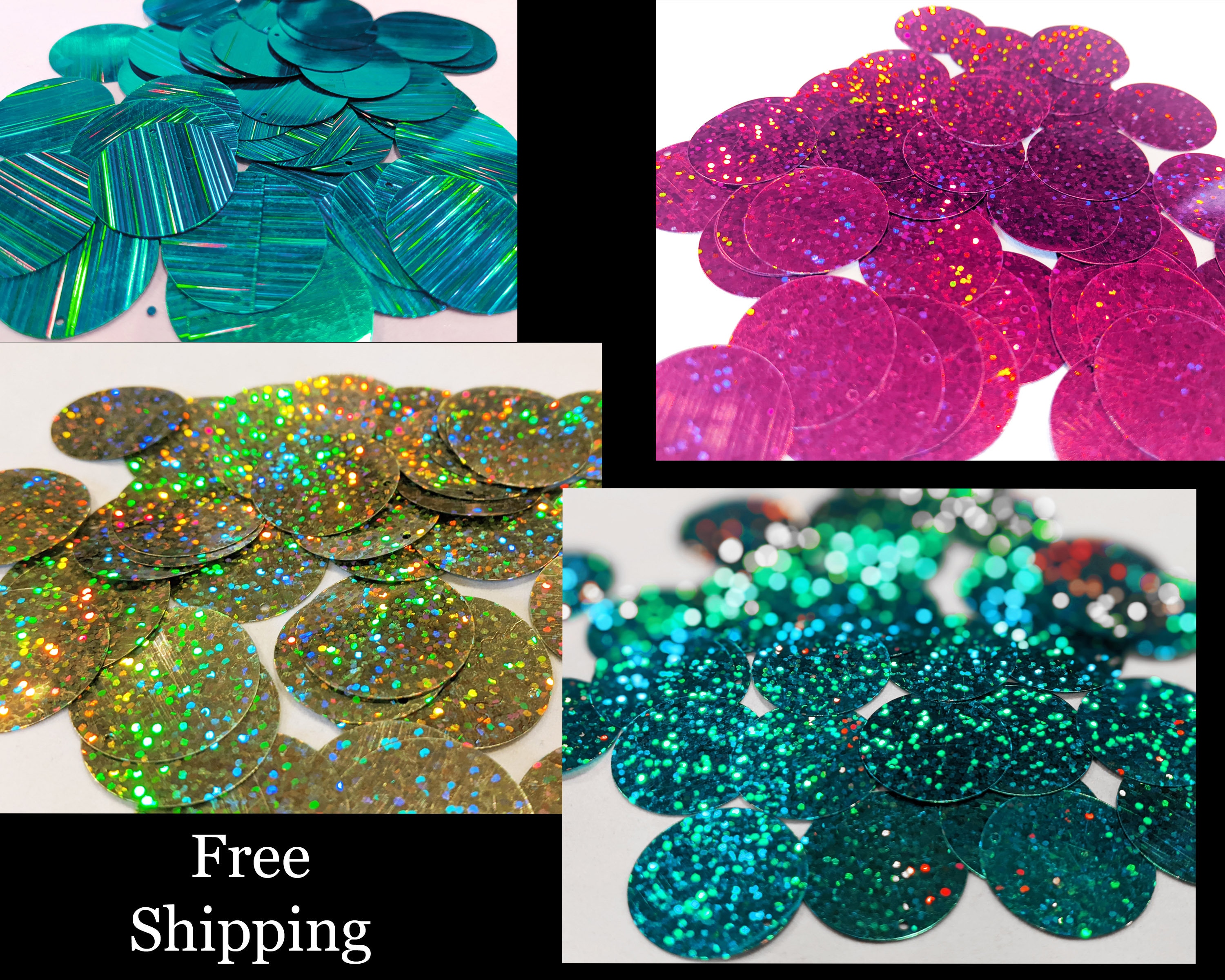 20mm Sequins Large Hole Random Mix Knitting Sewing Paillettes Made in USA