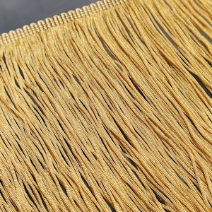 1-5 Yards of 7&quot;, 11&quot; or 16&quot; Light Gold Chainette Fringe Trim - FREE SHIPPING