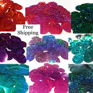 30mm Round Holographic Paillette Sequins - FREE SHIPPING