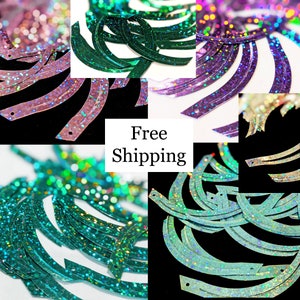 3&quot; Holographic Sickle Paillette Sequins - FREE SHIPPING
