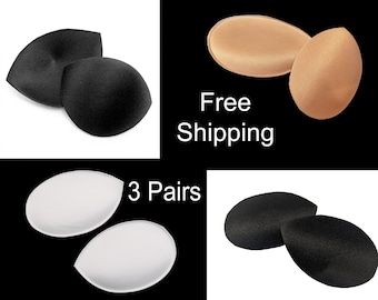 Bra Pads, Nylon Shell, Polyurethane Core (3 Pairs)