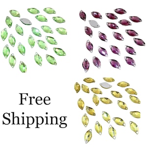 Leaf Sew-On Flat Back Crystal Rhinestones - FREE SHIPPING