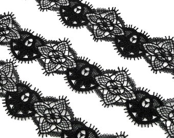 5 Yards Black Venice Lace Trim - FREE SHIPPING