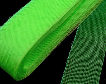 25 Yards Roll  3" Neon Green Threaded Horsehair Braid Trim - FREE SHIPPING