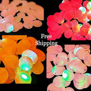 600 Pieces of 20mm Round Iridescent Paillette Sequins - FREE SHIPPING