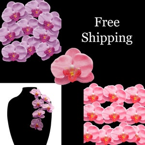 10 Pieces of Orchid Silk Flowers - FREE SHIPPING