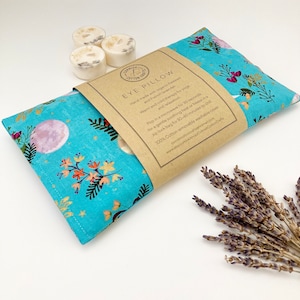 Weighted Eye Pillow - Organic flaxseed and lavender- aromatherapy- Bohemian Floral Moon Print