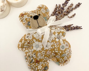 Little Liberty Lavender Bear - wellness relaxation sleep aid - Junes Meadow Yellow