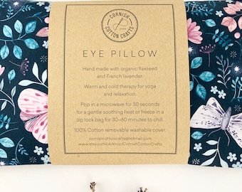 Weighted Eye Pillow - Organic flaxseed and lavender- aromatherapy- Nightfall Moths Print