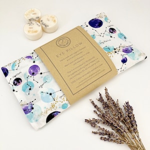 Weighted Eye Pillow - Organic flaxseed and lavender- aromatherapy- Astrology star signs  Print