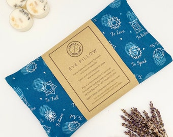 Weighted Eye Pillow - Organic flaxseed and lavender- Blue Chakra print