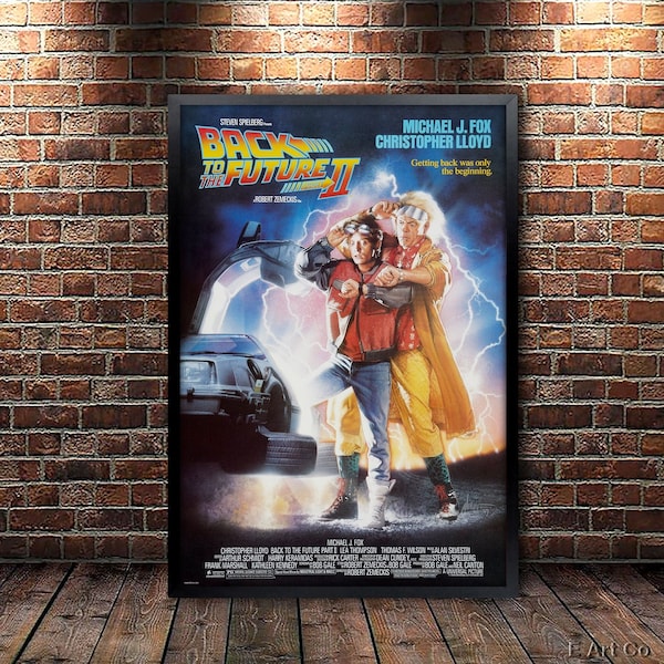 Back to the Future II Movie Poster Framed and Ready to Hang.