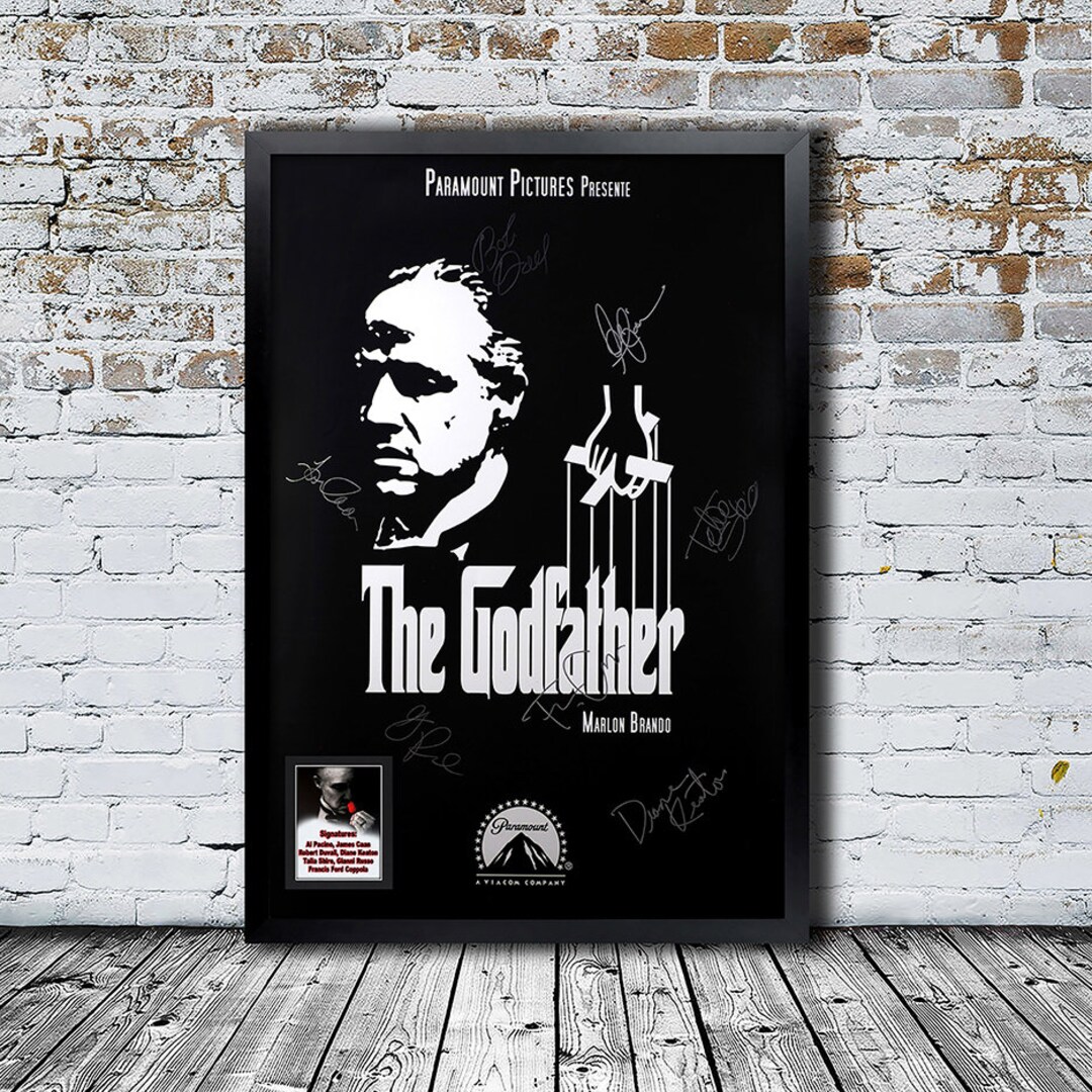 The Godfather Signed Movie Poster Framed and Ready to Hang Etsy