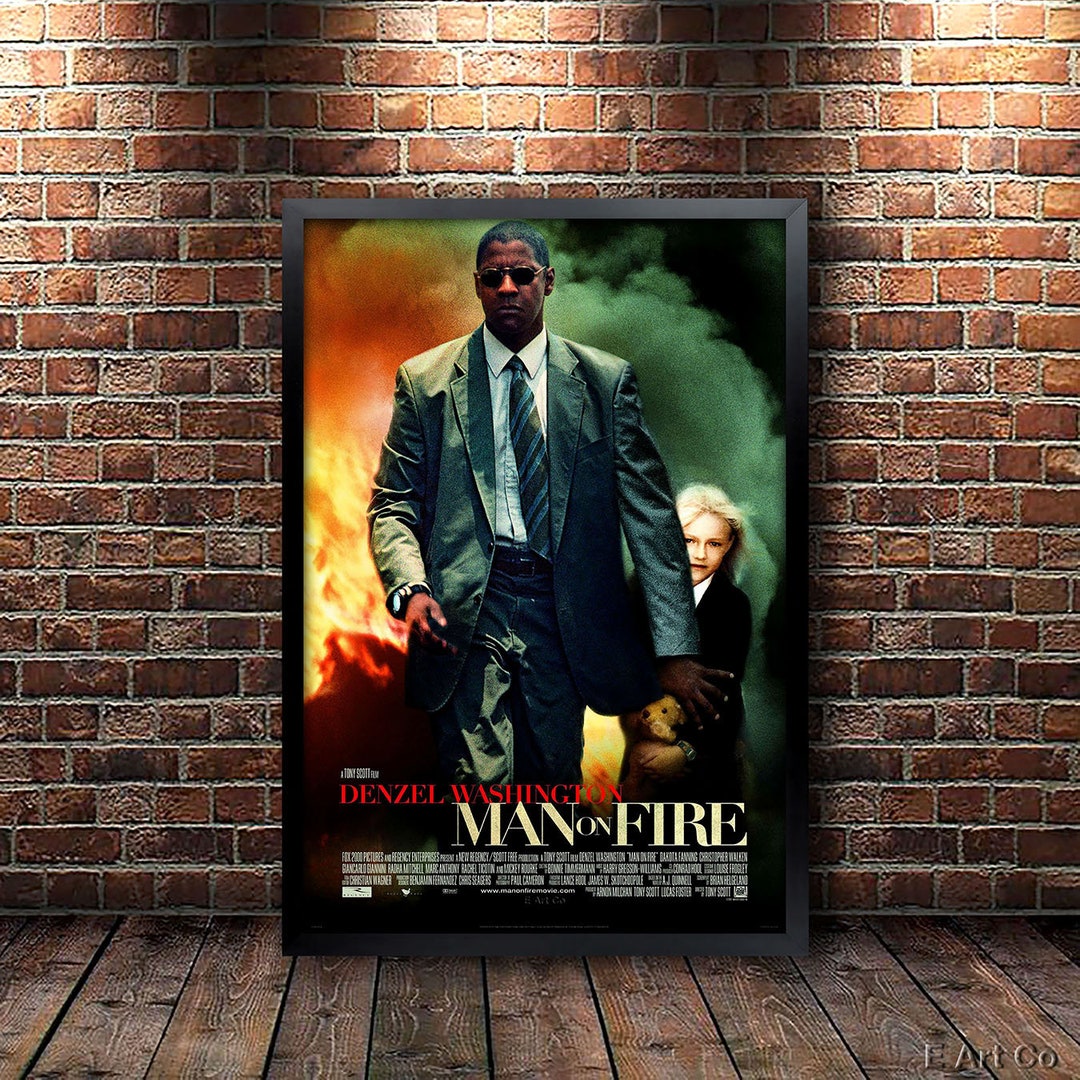 Man on Fire Movie Poster Framed and Ready to Hang. Etsy