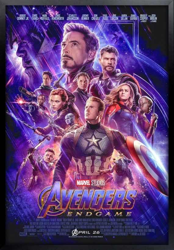 Avengers: Endgame Movie Poster Framed and Ready to Hang. 