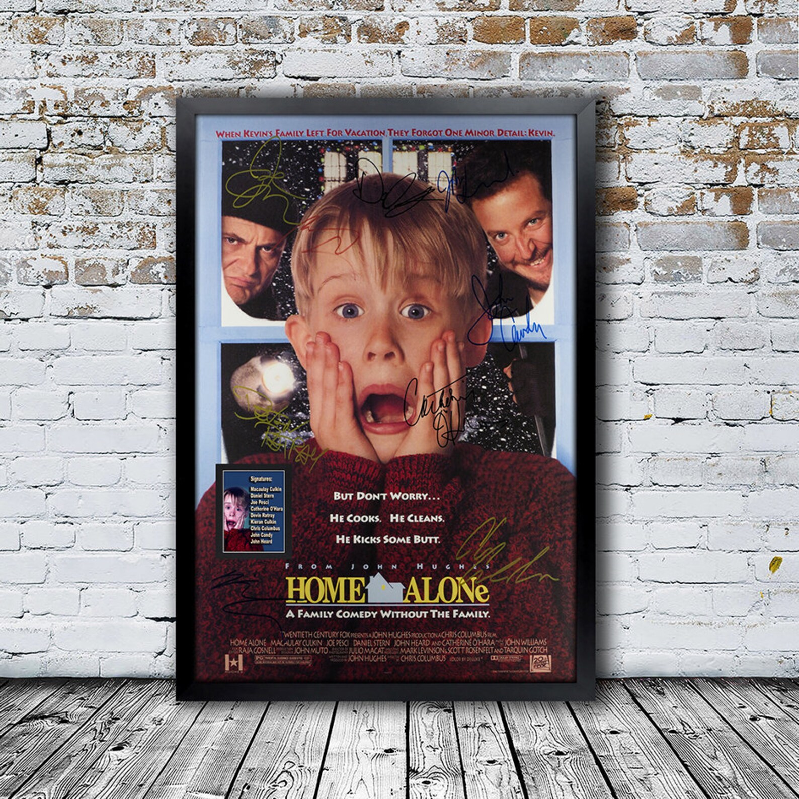 home-alone-signed-movie-poster-framed-and-ready-to-hang-etsy-de
