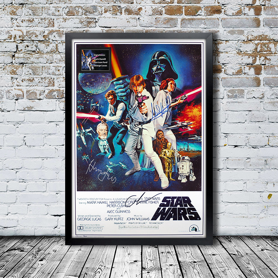 Star Wars Signed Movie Poster Framed and Ready to Hang Etsy