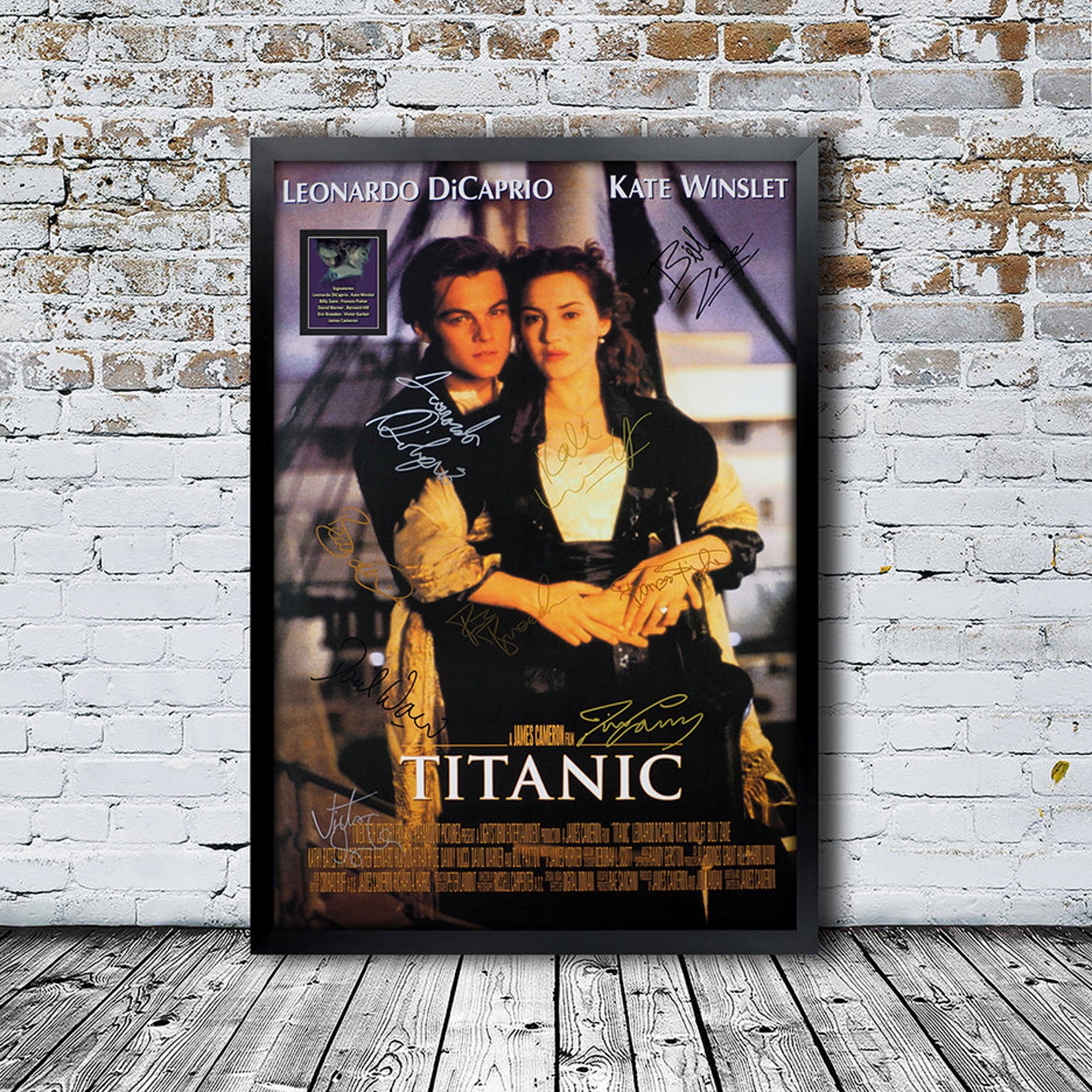 Titanic Signed Movie Poster Framed and Ready to Hang Etsy