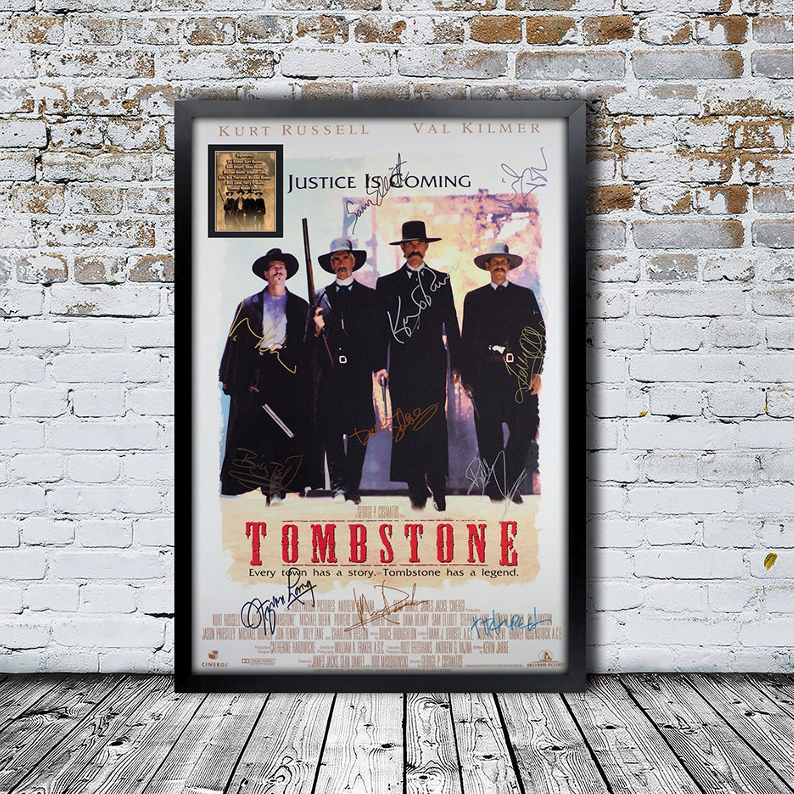 Tombstone Signed Movie Poster Framed and Ready to Hang Etsy