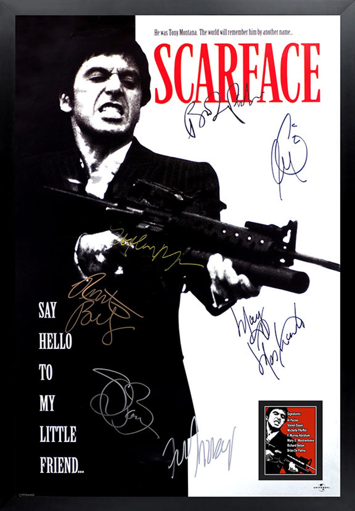 Scarface Signed Movie Poster Framed and Ready to Hang Etsy