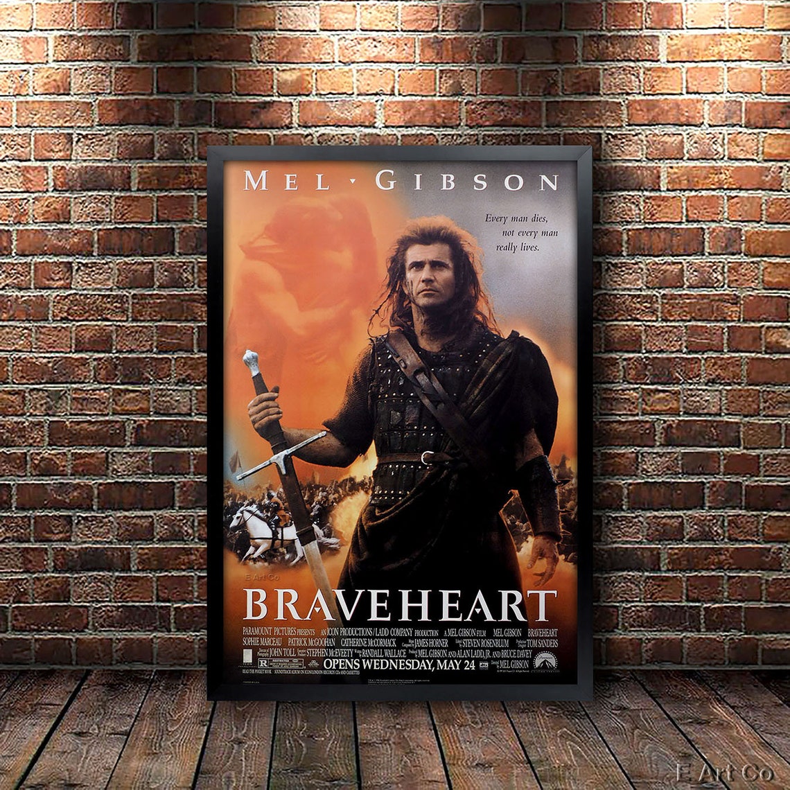 Braveheart Movie Poster Framed and Ready to Hang. Etsy