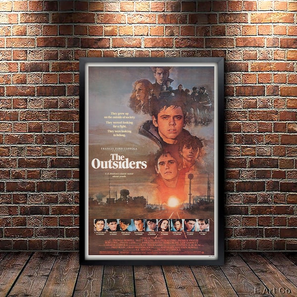 The Outsiders(1983) Movie Poster Framed and Ready to Hang.