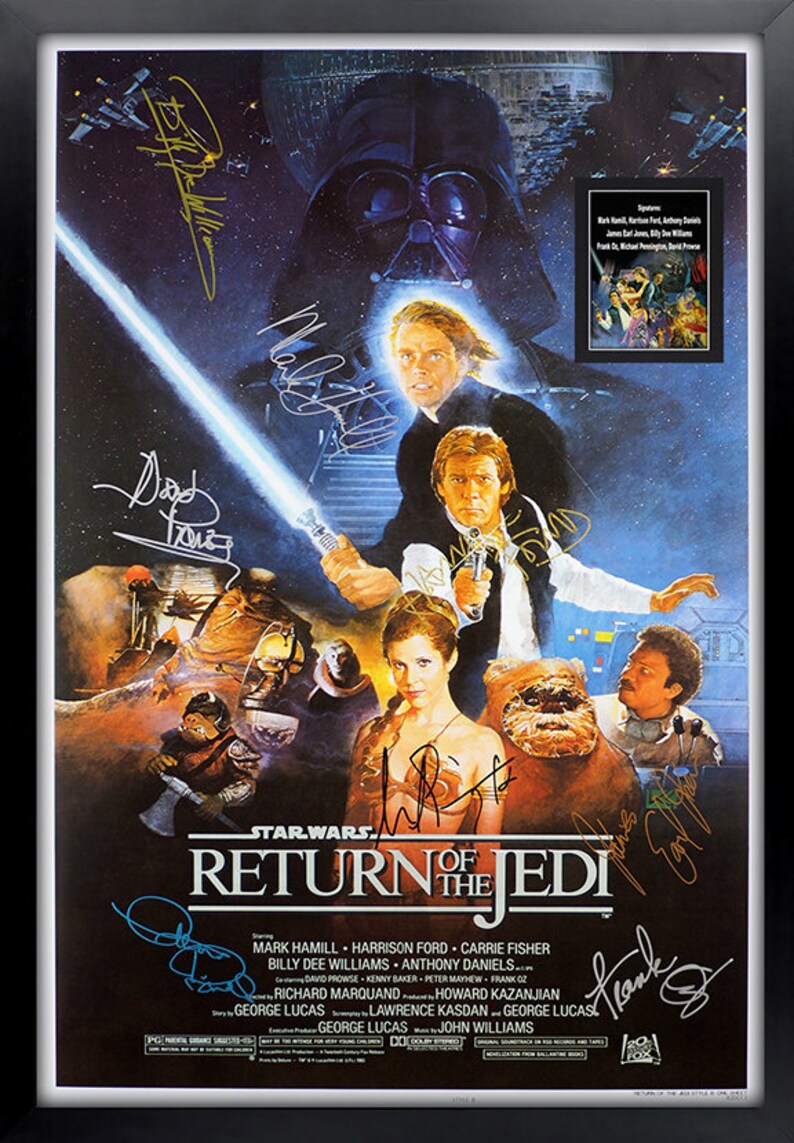 Star Wars Signed Movie Poster Framed and Ready to Hang Etsy