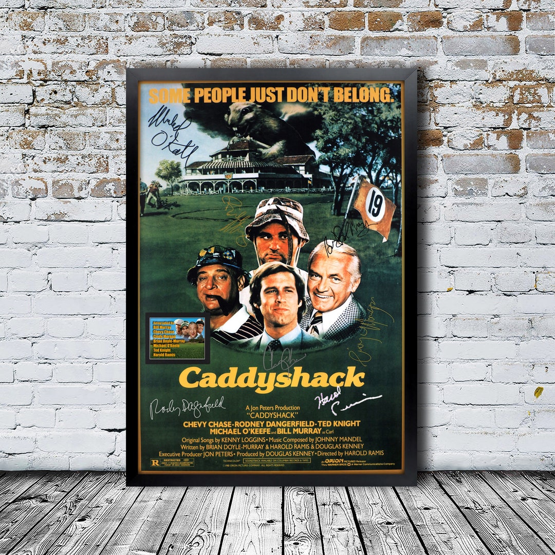 Caddyshack Autographed Movie Posterframed, Ready to Hang, With Reprint