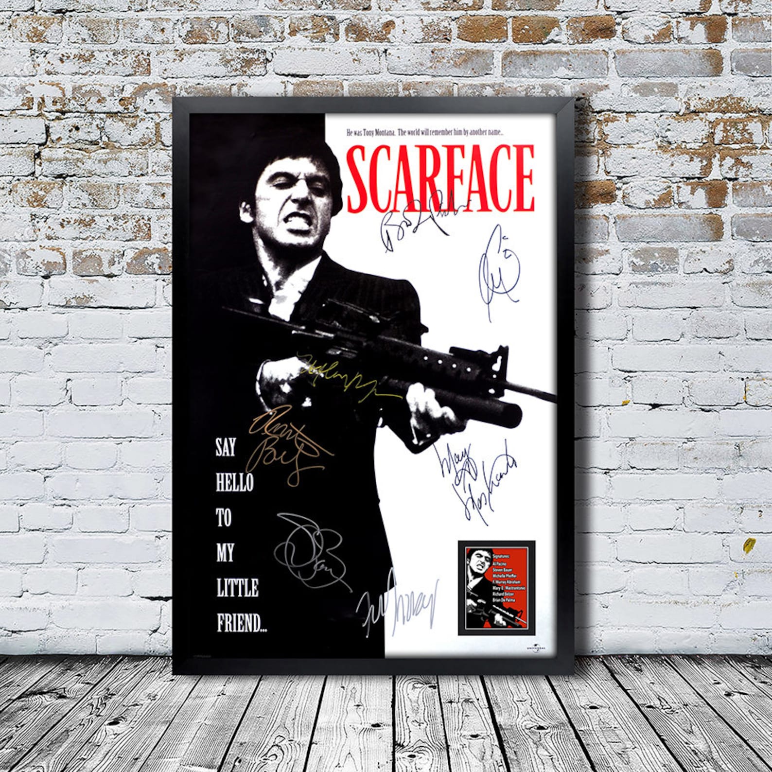 Scarface Signed Movie Poster Framed and Ready to Hang Etsy.de
