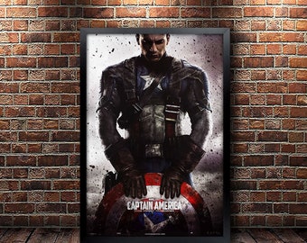 Captain America Movie Poster Framed and Ready to Hang.