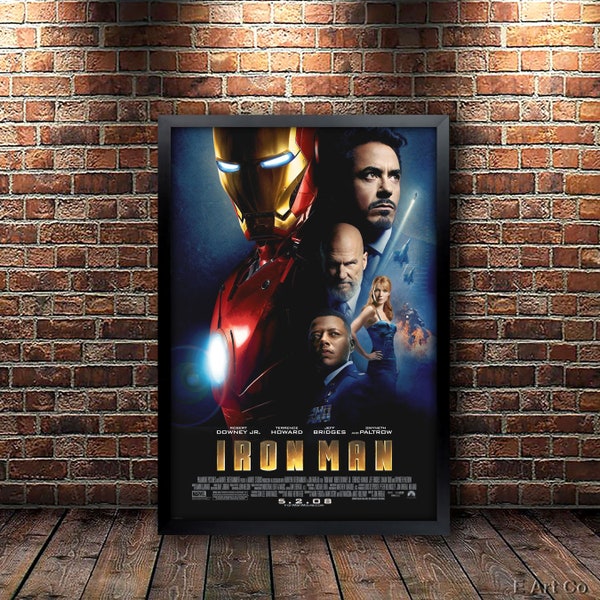 Iron Man Movie Poster Framed and Ready to Hang.