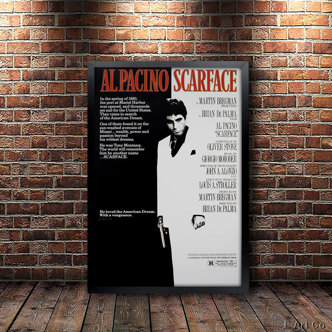 Scarface Movie Poster Framed and Ready to Hang. Etsy