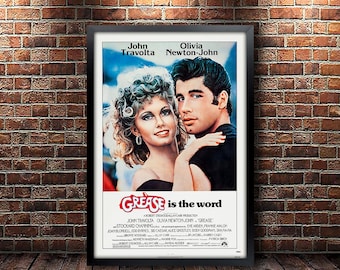 Grease Movie Poster Framed and Ready to Hang.