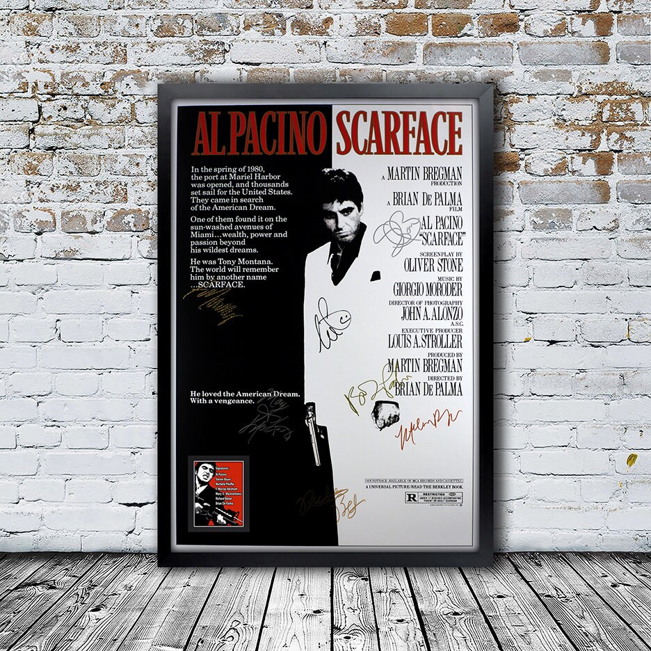 Scarface Signed Movie Posterframed and Ready to Hang Etsy