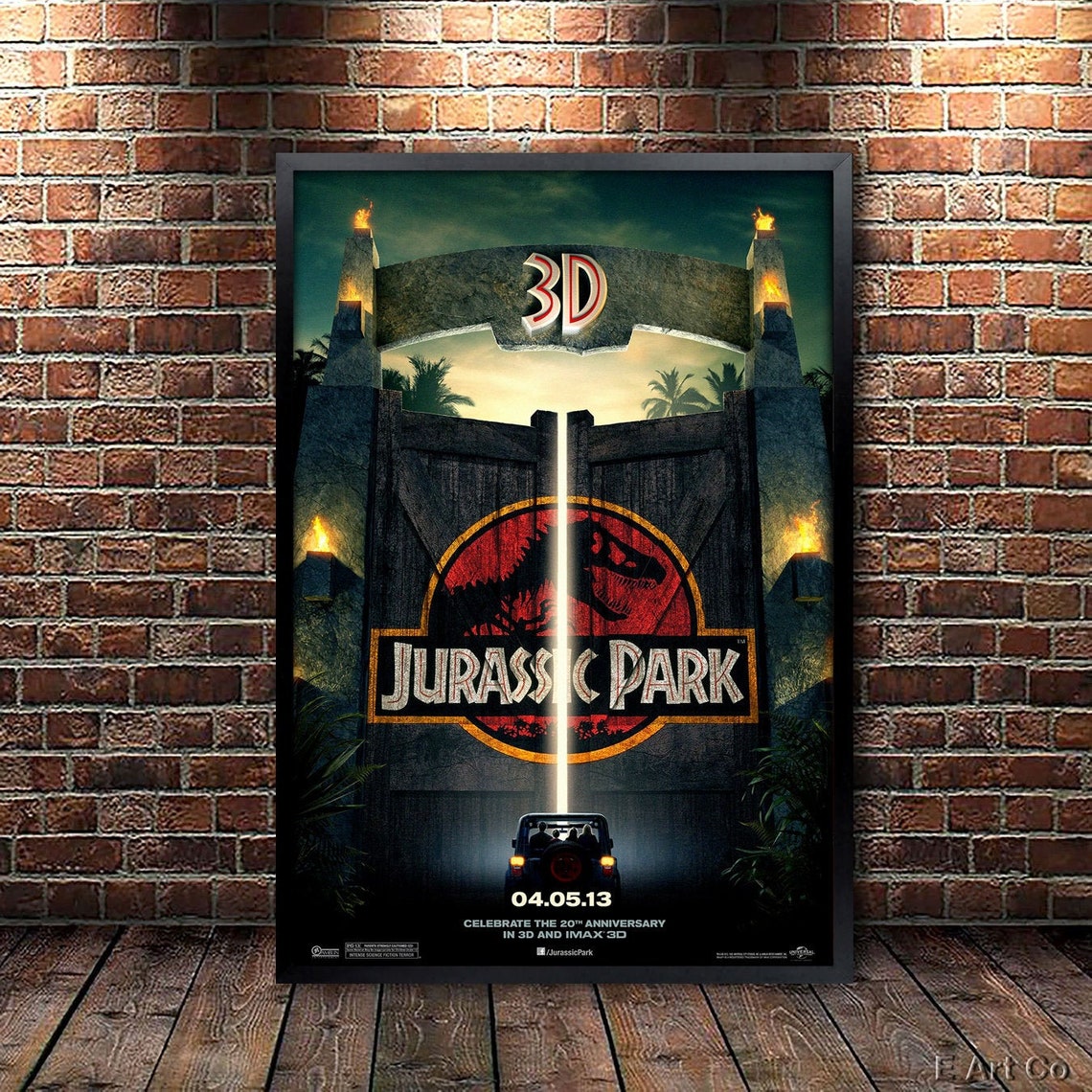 Jurassic Park Movie Poster Framed and Ready to Hang. Etsy