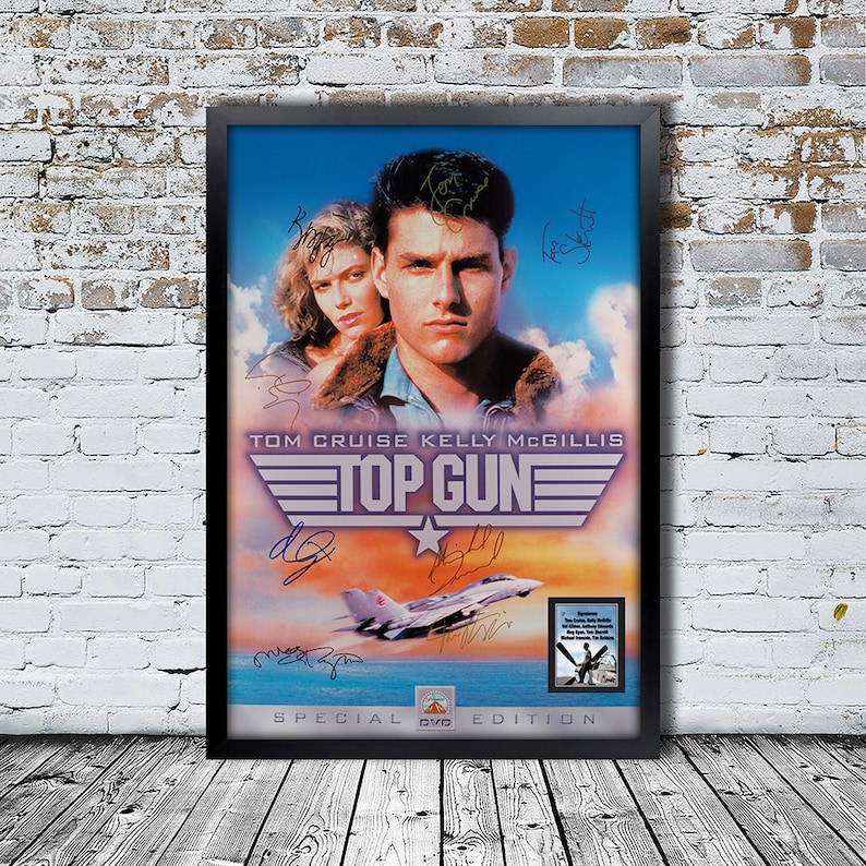Top Gun Signed Movie Poster Framed and Ready to Hang Etsy