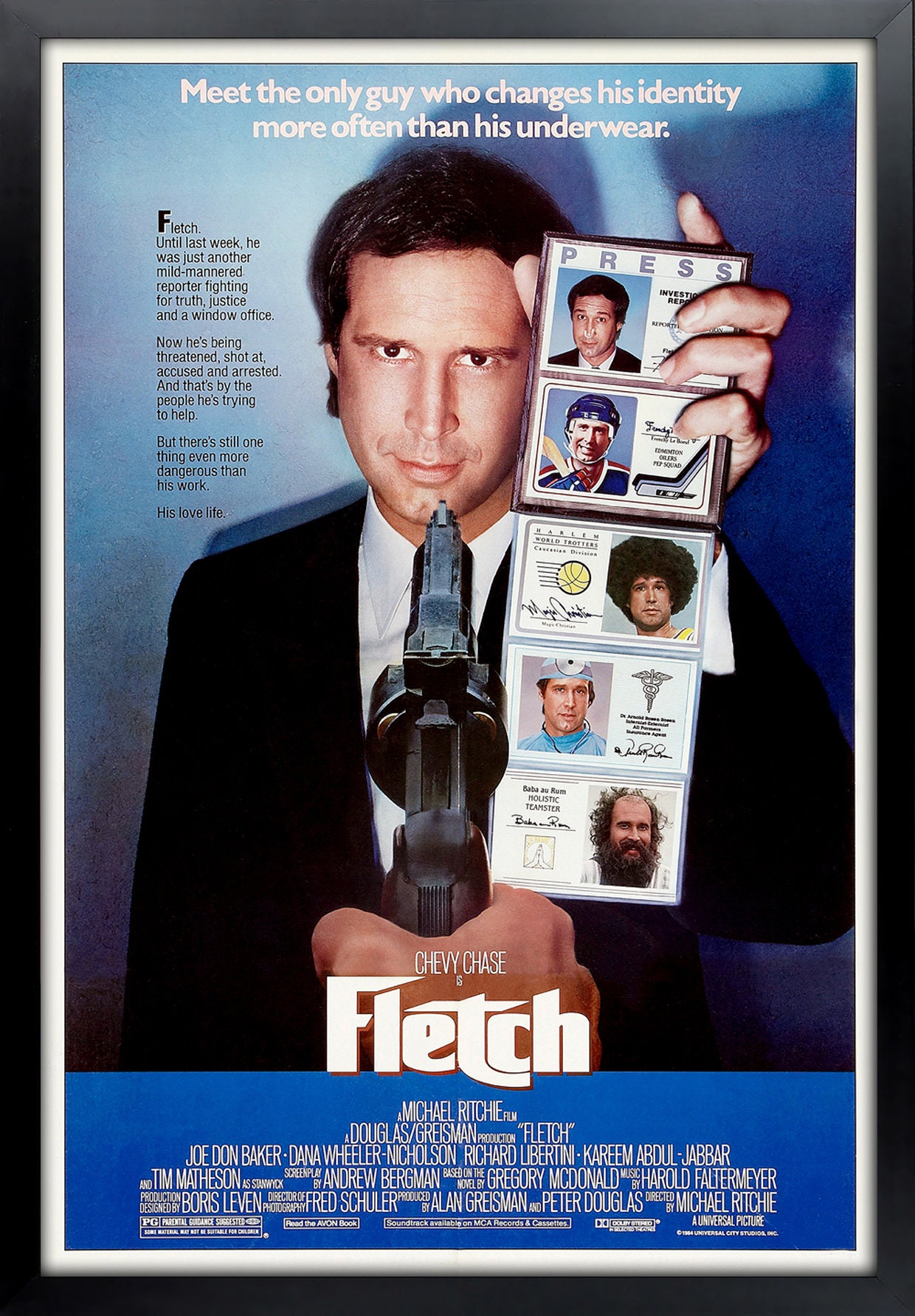Fletch Full Size Movie Poster Framed and Ready to Hang. Etsy