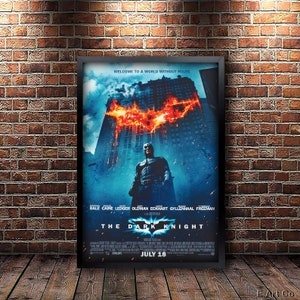 The Dark Knight Movie Poster Framed and Ready to Hang.