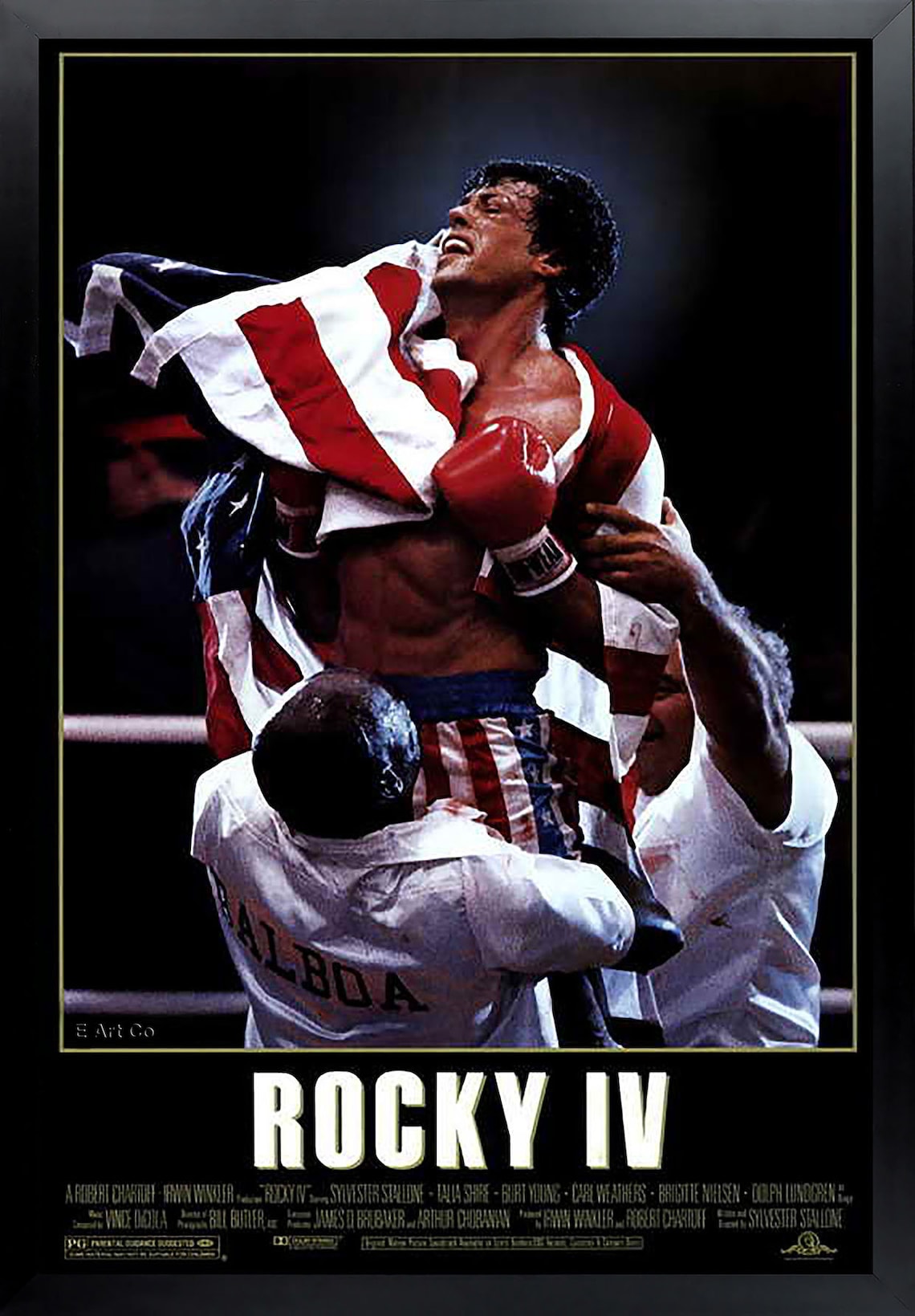 Rocky IV Movie Poster Framed and Ready to Hang. Rocky 4 Etsy