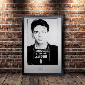 Frank Sinatra Mug Shot Poster Framed and Ready to Hang. image 1