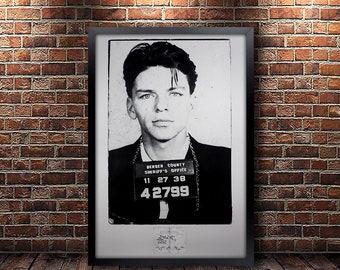 Frank Sinatra Mug Shot Poster Framed and Ready to Hang.