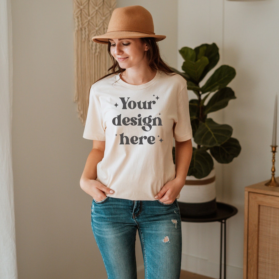 Bella Canvas 3001 Shirt Mockup Soft Cream Mockup Bella Etsy