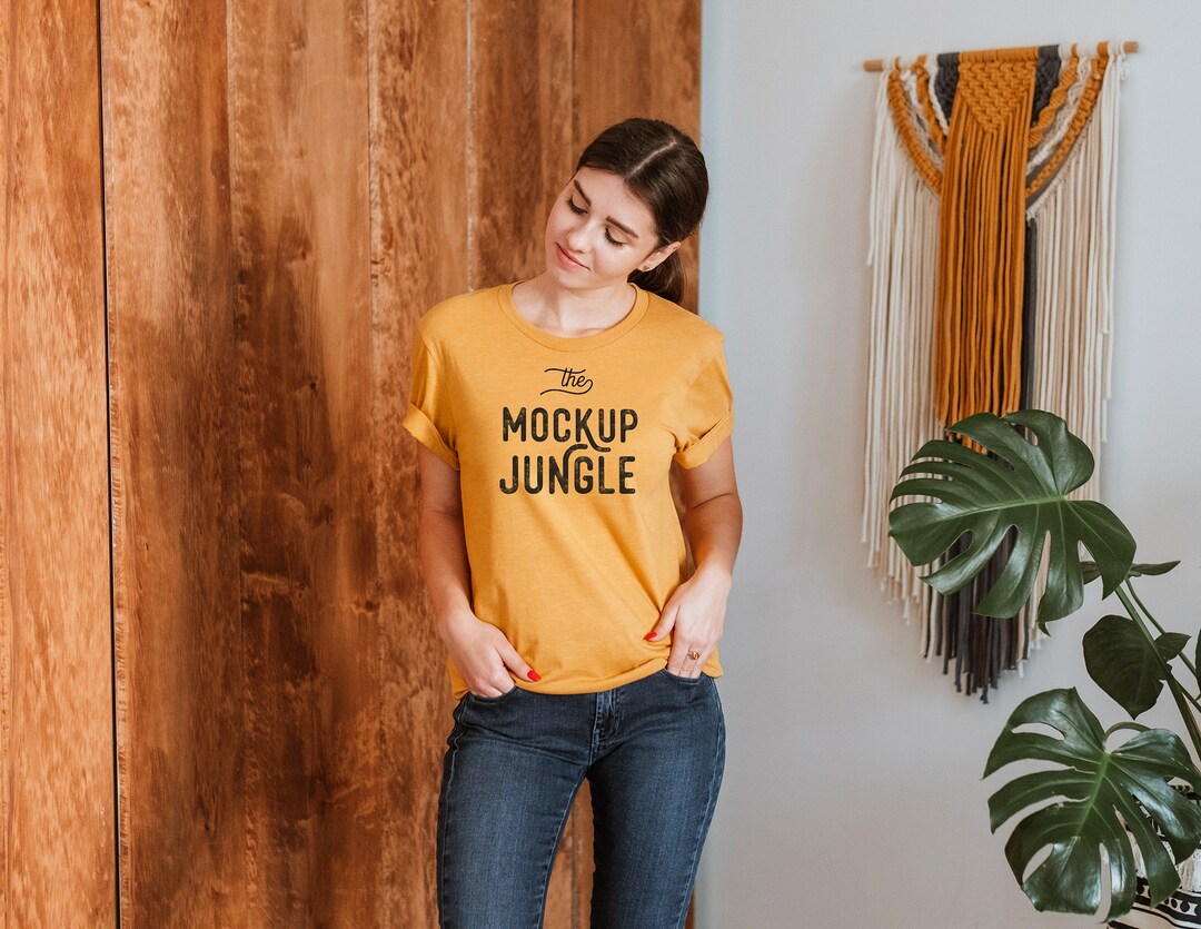 Bella Canvas 3001 Heather Mustard Mockup Bella Canvas Heather - Etsy