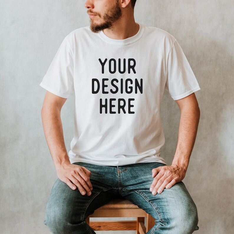 Download Gildan 64000 Mockup White T-shirt Mockup White Gildan 6400 ...