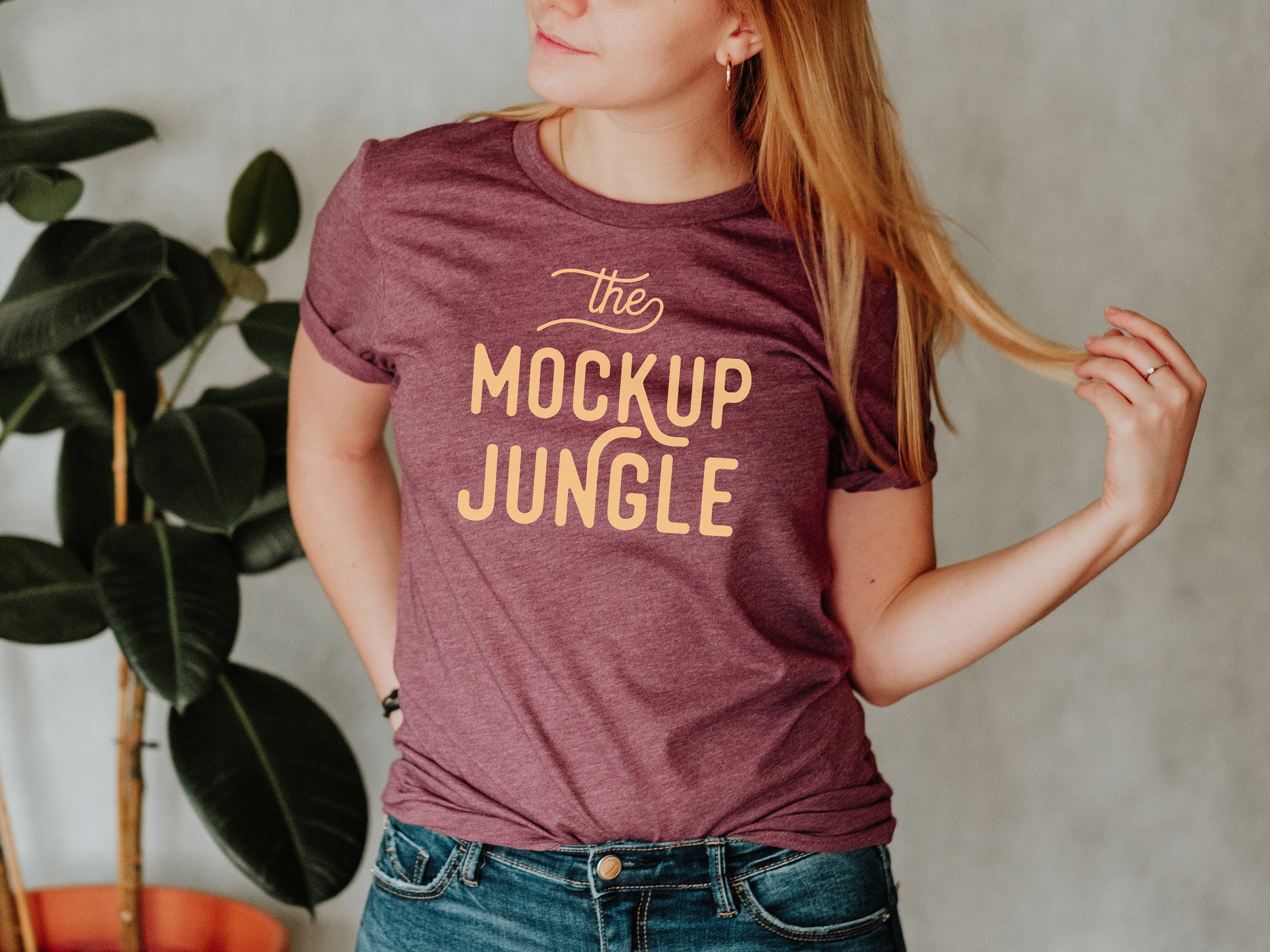 Download Heather Maroon T-shirt Mockup Bella Canvas 3001 Bella Canvas | Etsy