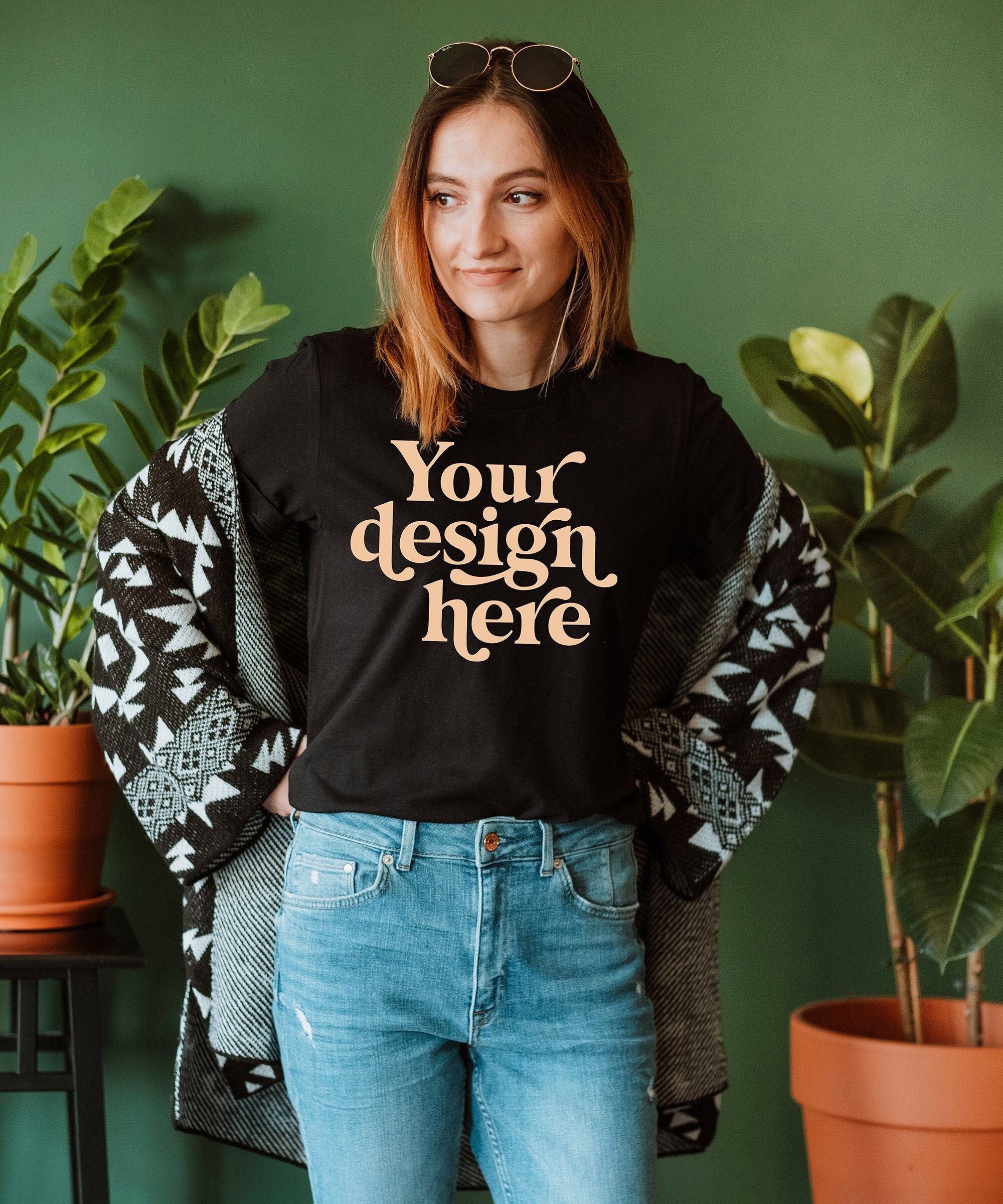 Download Black Bella Canvas 3001 Mockup T Shirt Mockup Lifestyle Etsy