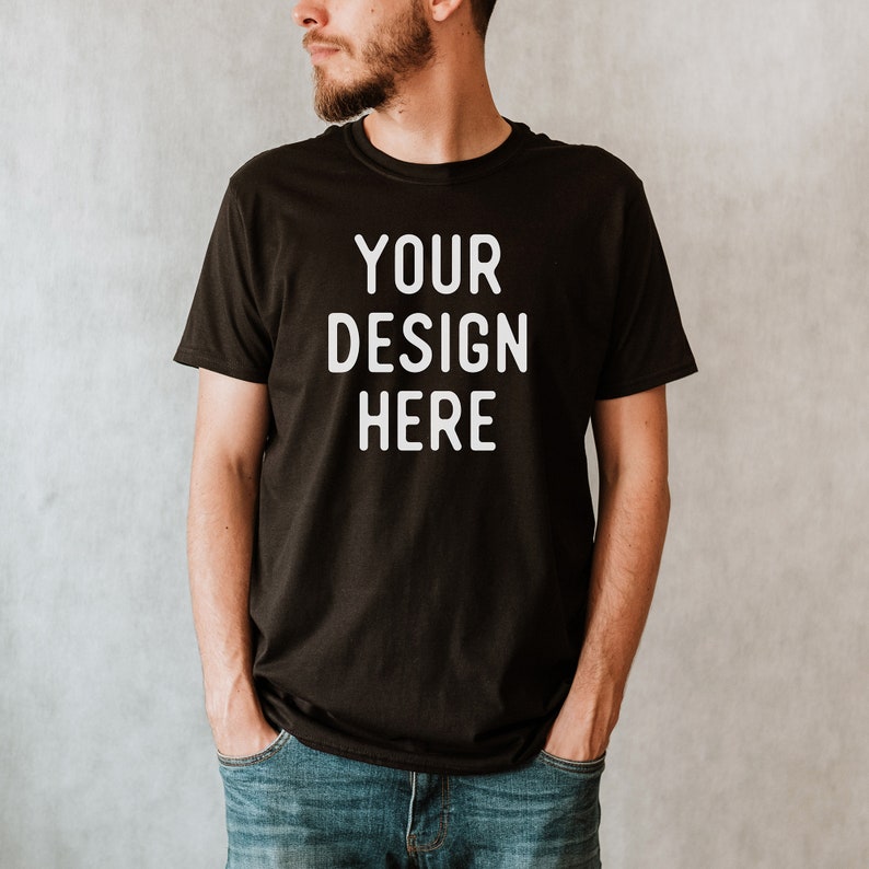 Download Black T Shirt Men Model Mockup Gildan 64000 Black Mockup T Shirt Mockup Black Art Collectibles Photography Delage Com Br