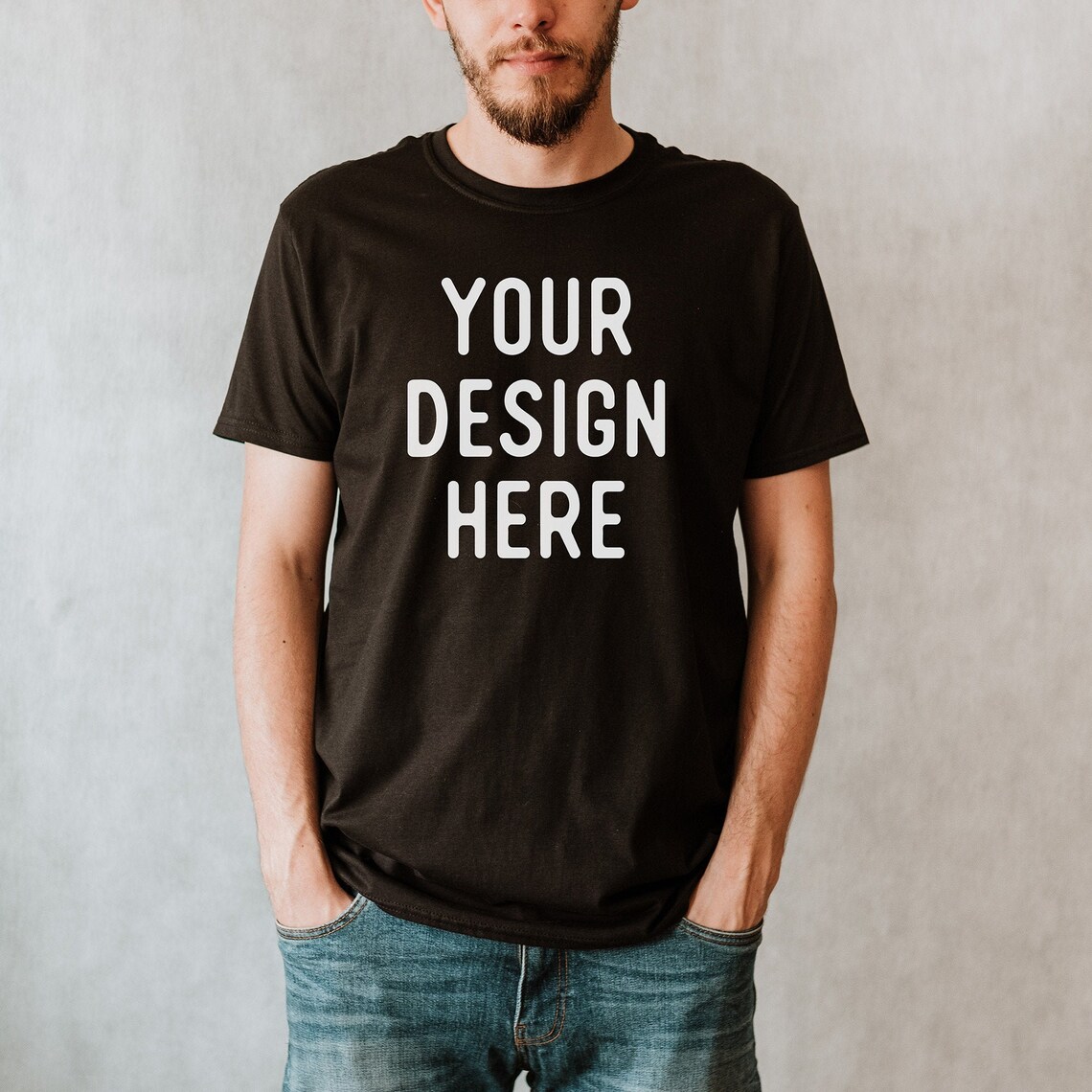 Gildan 64000 Black Mockup Man T-shirt Mockup Black Blank - Etsy