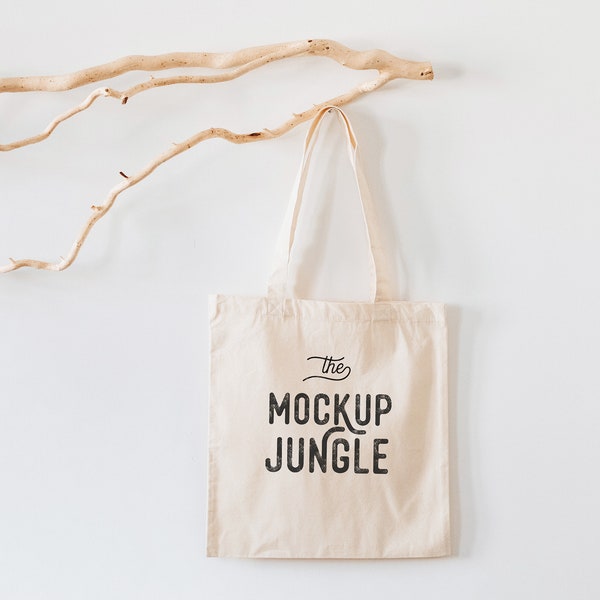 Natural Tote Mockup, Hanging Tote Mockup, Shopping Bag Mockup, Tote Template, Digital Mockup, Model Tote Mockup