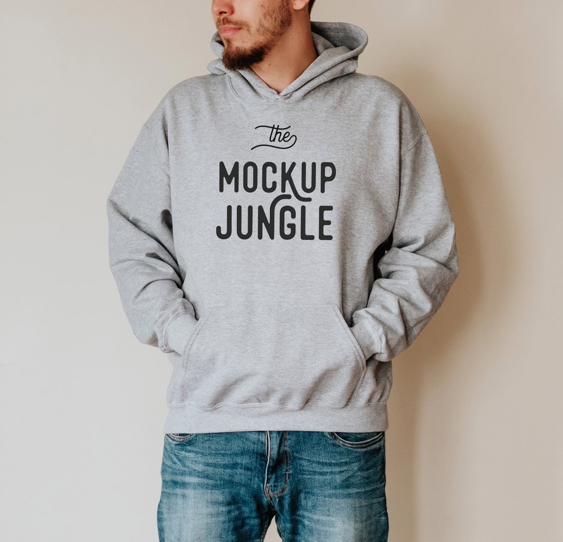 Download Gildan 18500 Sport Grey Mockup Man Grey Hoodie Mockup ...